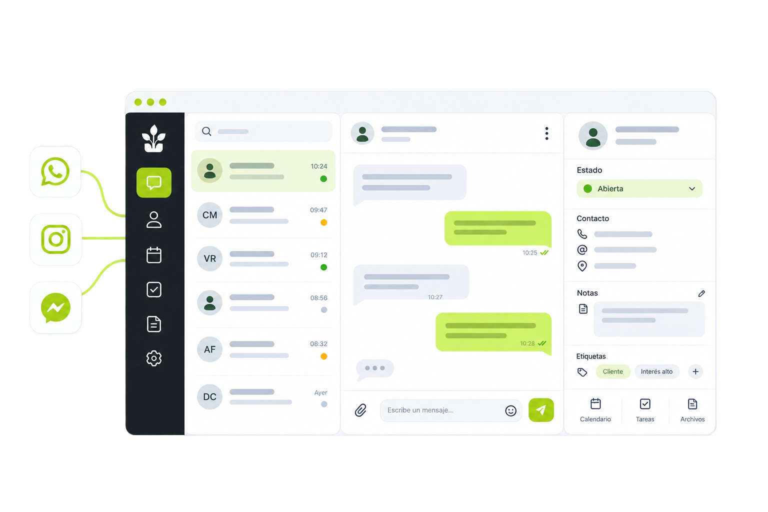 Arbora Imbox CRM Panel y Canales